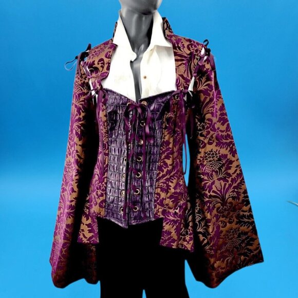 Victorian Steampunk Military Gothic Coat Dress Size 16 Women's Pirate Costume - Picture 2 of 10